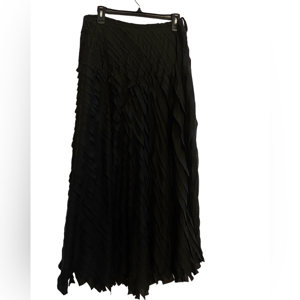 DKNY Frayed Ends Black Skirt